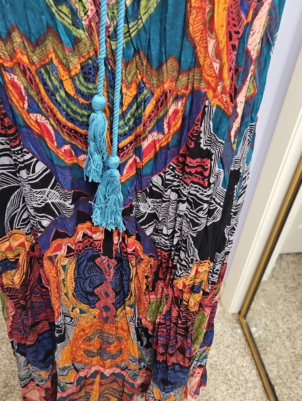 Angie Fall Autumn Bohemian Multi-Color Strapless Dress Or Skirt - Picture 5 of 8